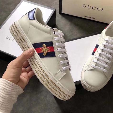 white guccie sneakers|women gucci sneakers outlet.